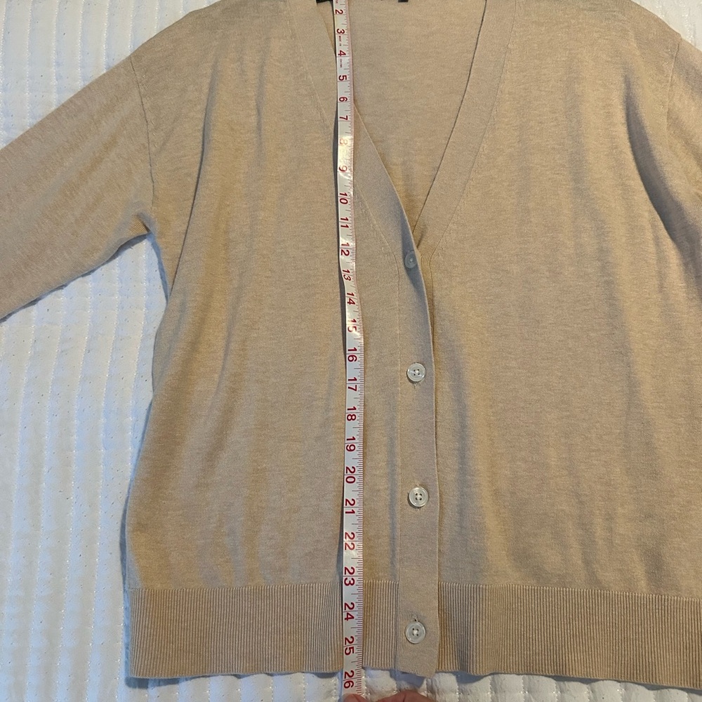 Quince Light Beige V-Neck Sweater - Picture 10 of 11